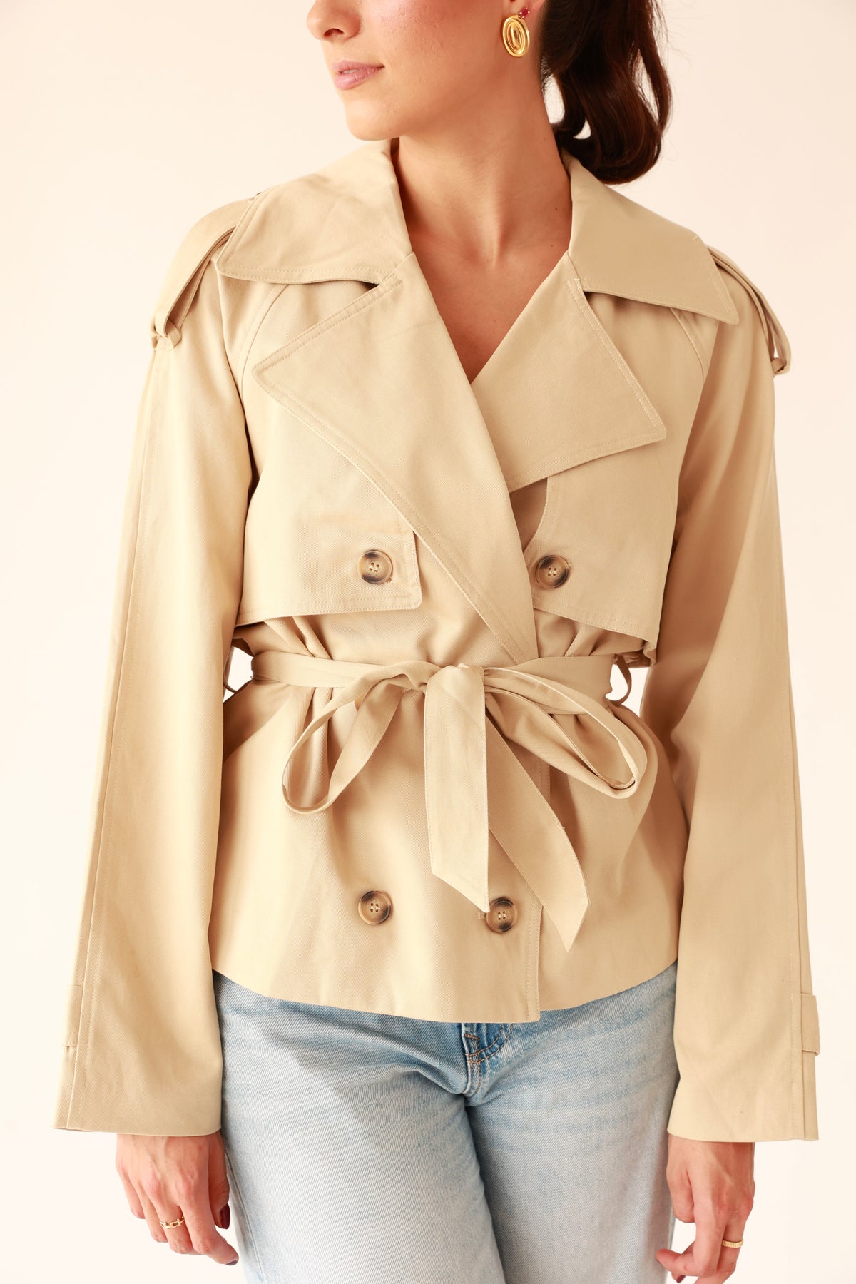 Julia Cropped Trench Coat
